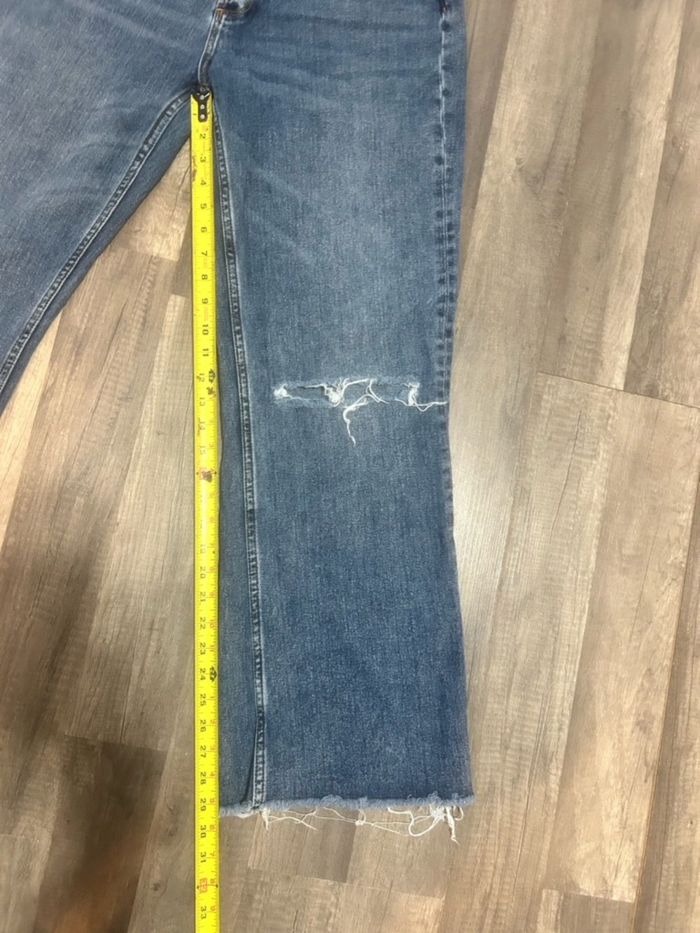 Vigoss Mid-Blue Wide Leg Distressed Jeans - Picture 5 of 8